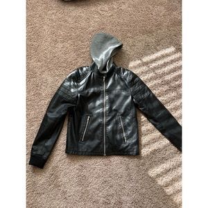 H&M moto jacket with removable hood